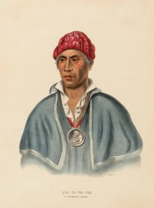 QUA-TA-WA-PLA. A SHAWANOE CHIEF from História das tribos indígenas da América do Norte de Charles Bird King