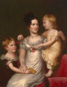 Sarah Weston Seaton com os seus filhos Augustine e Julia