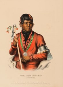 TSHI-ZUN-HAU-KAU. A WINNEBAGO, de History of the Indian Tribes of North America (História das tribos indígenas da América do Norte) de Charles Bird King