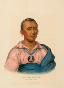 WAT-CHE-MON-NE, UM CHEFE IOWAY, de History of the Indian Tribes of North America (História das tribos indígenas da América do Norte) de Charles Bird King