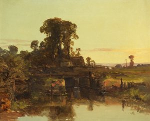 Uma velha fechadura no Tamisa, noite (óleo sobre tela)