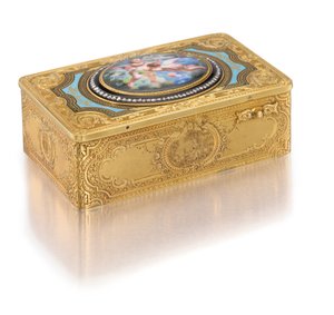 Caixa do pássaro cantor, c.1840 (ouro, diamantes e esmalte) de Charles Bruguier