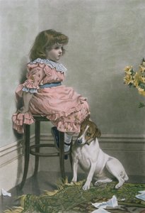 Em Disgrace, mezzotint de F. Stacpoole, com coloração de mão, pub de Thomas McLean, 1887 de Charles Burton