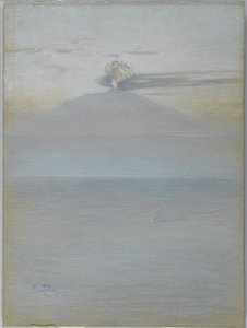 Vista do Vesúvio: Efeito 11h25, 21 de dezembro de 1913 (pastel em papel cinza-azul)