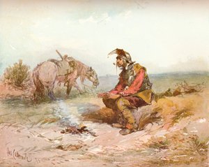 Esboço de Langham: O Bivouac, c1885