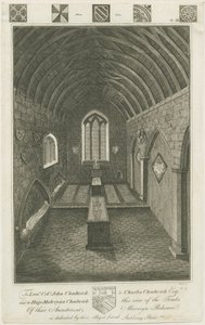 Mavesyn Ridware - Capela Mortuária dos Mavesyns: gravura, nd [final do século XVIII] (imprimir) de Charles Chadwick