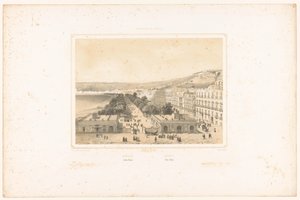 Vista da Villa Poggio Reale com avenida de árvores em Nápoles
Nápoles. Jardin Royal / Napoli. Villa Reale (título sobre o objecto)
Vistas do reino de Nápoles (título da série)
Royaume de Nápoles (título da série sobre o objecto) de Charles Claude Bachelier