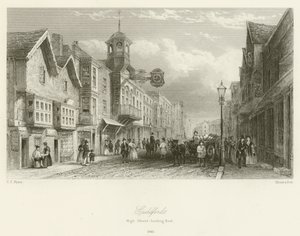 Guildford, High Street, olhando para o leste, 1840