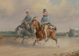 Companheiros de viagem ou Uma cena na estrada na França (óleo sobre tela) de Charles Cooper Henderson