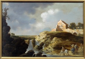 Paisagem italiana. Pintura de Carel De Hooch (? - 1638) de Charles Cornelisz de Hooch