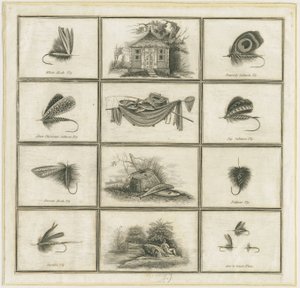 Dovedale - moscas e anzóis de Charles Cotton: gravura em chapa de cobre, nd [?séc. XIX] (impressão) de Charles Cotton