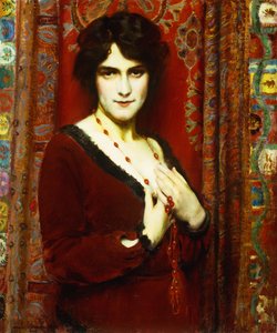 O Colar Cornelian (Retrato da Srta. R) de Charles Courtney Curran