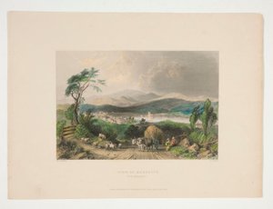 Vista de Meredith, New Hampshire, ilustração para Nathaniel Parker Willis