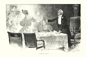 A ceia de um solteiro (litografia) de Charles Dana Gibson