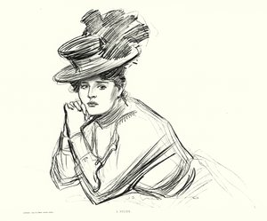 Um estudo (litografia) de Charles Dana Gibson