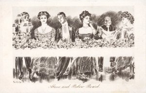 Acima e Abaixo do Quadro (litho) de Charles Dana Gibson