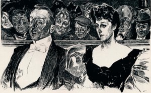 No Teatro, c1876-1898, 1898 de Charles Dana Gibson