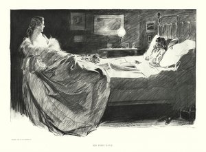 O seu primeiro amor (litografia) de Charles Dana Gibson
