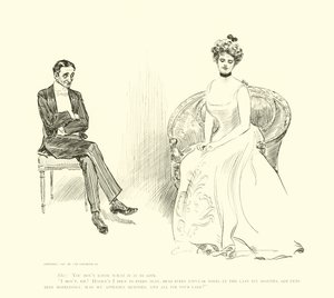Ilustração para a escada social de Charles Dana Gibson