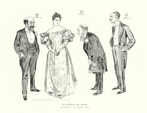 A Rapariga Americana no Estrangeiro (litografia) de Charles Dana Gibson
