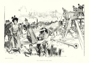 As ruas de Nova Iorque (litografia) de Charles Dana Gibson