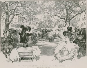 A temporada no Hyde Park, Londres, à tarde (gravura) de Charles Dana Gibson