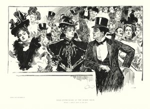 Entusiasmo selvagem na exposição de cavalos (litografia) de Charles Dana Gibson