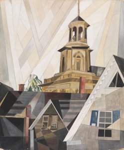 Depois de Sir Christopher Wren, 1920 (wc, guache e grafite em cartolina) de Charles Demuth