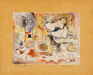 Conde Muffat descobre Nana com o Marquês de Chouard de Charles Demuth