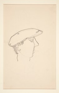 Chefe do Homem Fumante (reto); Mulher com guarda-chuva (verso) de Charles Demuth