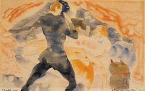 Honoré de Balzacs A garota dos olhos dourados, 1916 (wc e lápis sobre papel) de Charles Demuth
