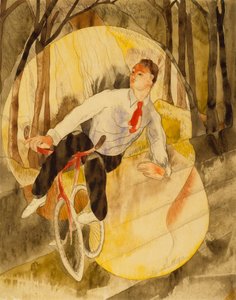 In Vaudeville: Bicycle Rider (w - c e lápis no papel branco) de Charles Demuth