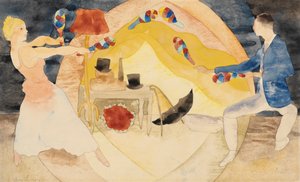 Malabaristas com clavas indianas de Charles Demuth