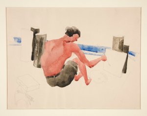 O artista na praia desenhando de Charles Demuth
