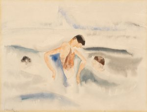Três figuras na água (wc no papel) de Charles Demuth