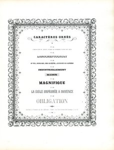 Tipos de letra decorativos com moldura ornamental dupla (impressão) de Charles Derriey