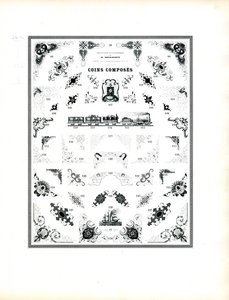 Cantos de molduras ilustradas com motivos figurativos (impressão)