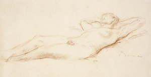 Modelo feminino deitada com as mãos sob o pescoço de Charles Despiau
