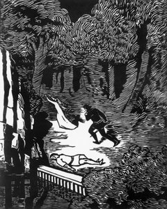 Madeira cortada por Charles Doudelet (1861-1938) para Pelleas e Melisande por Maurice Maeterlinck (1862-1949), publicado por Claudio Argentieri, Spoleto, Itália