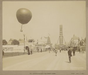 Balão cativo e roda gigante, Exposição Mundial da Colômbia, Chicago de Charles Dudley Arnold