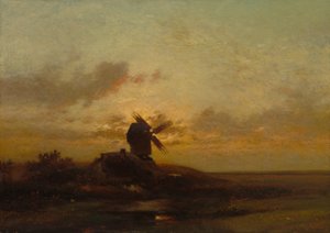 O moinho de vento, finais da década de 1850 (óleo sobre tecido) de Charles Duprez