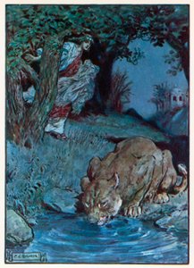 "Uma criatura indesejável" (litografia a cores) de Charles Edmund (after) Brock