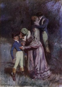 Ilustração para The Amateur Gentleman por Jeffery Farnol (lito colorido) de Charles Edmund (after) Brock
