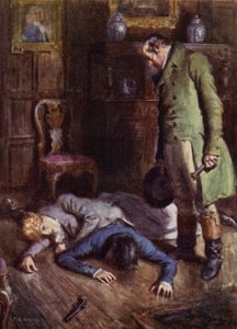 Ilustração para The Amateur Gentleman por Jeffery Farnol (lito colorido) de Charles Edmund (after) Brock