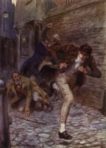 Ilustração para The Amateur Gentleman de Jeffery Farnol (cor litho) de Charles Edmund (after) Brock