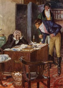 Ilustração para The Amateur Gentleman de Jeffery Farnol (cor litho) de Charles Edmund (after) Brock