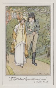 Ilustração para Emma de Jane Austen (cor litho) de Charles Edmund Brock
