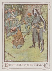 Ilustração para Ivanhoe de Sir Walter Scott (cor litho) de Charles Edmund Brock