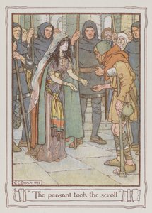Ilustração para Ivanhoe de Sir Walter Scott (cor litho) de Charles Edmund Brock