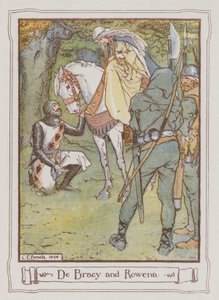 Ilustração para Ivanhoe de Sir Walter Scott (cor litho) de Charles Edmund Brock